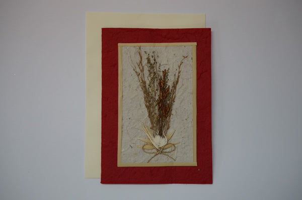 Red Wheat Flower Bouquet Envelope