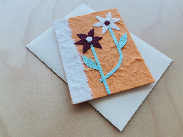 Mini Card: Flowers with Orange Background (903)