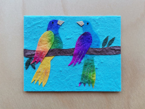 Mini Card: Two Colorful Birds (914)
