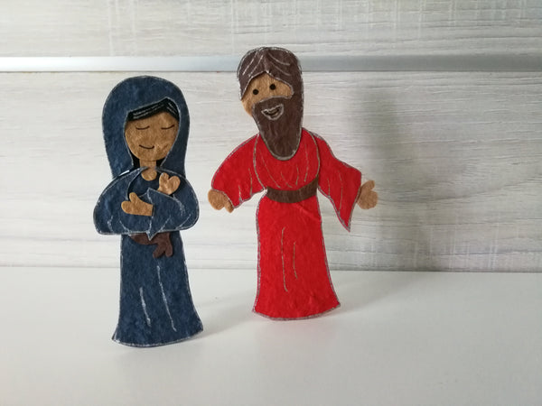 Stand-Up Christmas Nativity with Mary & Joseph - Can be used as Christmas Decoration or Christmas Card (271)