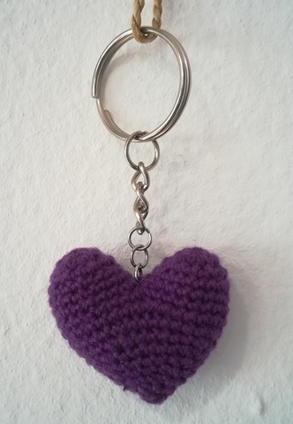 Crochet Heart Keyring without Tamar Heart (Various colours available)