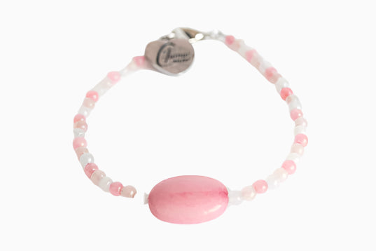 Tamar Heart Bracelet (Pink mixed with Pink Stone and Tamar Logo)