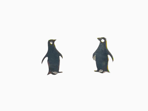 Penguin Stud Earrings - 925 Sterling Silver