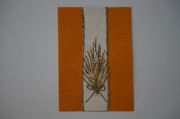 Orange Card with Wheat Bouquet Standard