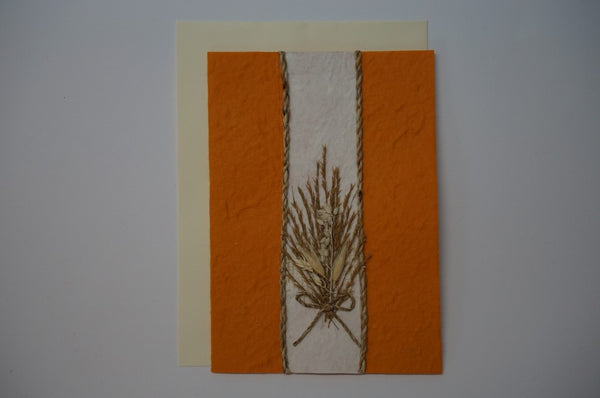 Orange Card with Wheat Bouquet Envelope