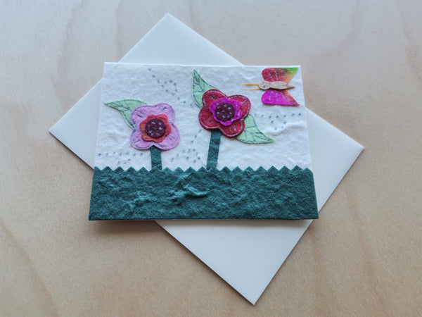Mini Card: Flowers and a Butterfly (906)
