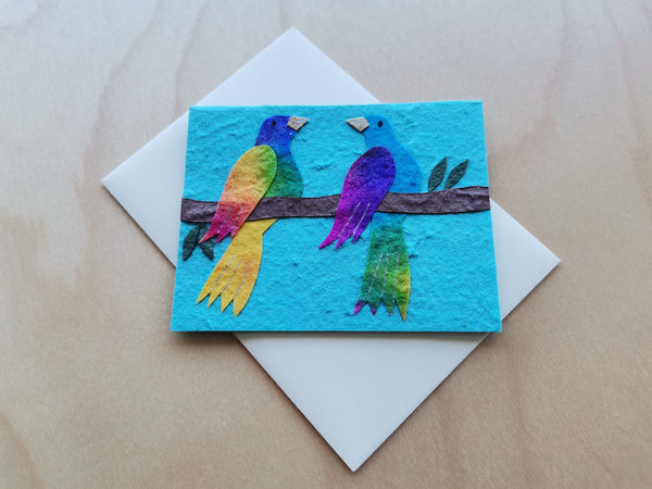 Mini Card: Two Colorful Birds (914)