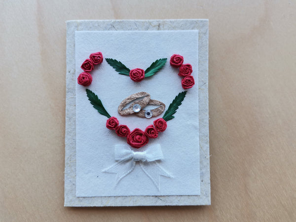Mini Card: Rings within Heart Wreath (919)