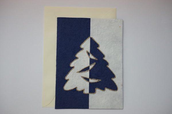 Tree Blue and White Envelope