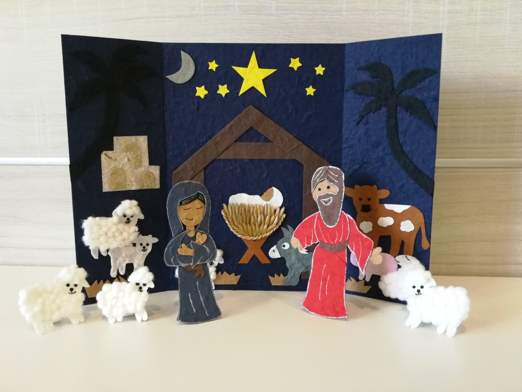 Christmas Nativity with Mary & Joseph and Three Little Lambs - Can ...