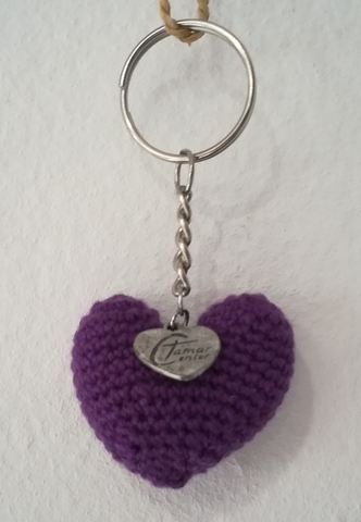 Crochet Heart Keyring with Tamar Heart (Various colours available)