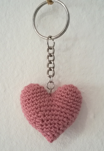 Crochet Heart Keyring without Tamar Heart (Various colours available)