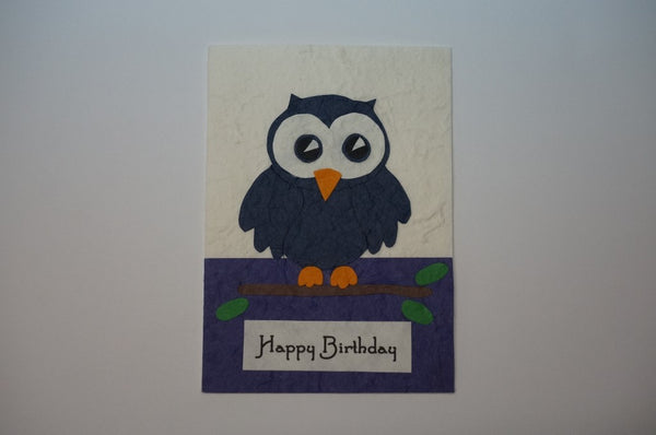 Blue Birthday Owl Standard
