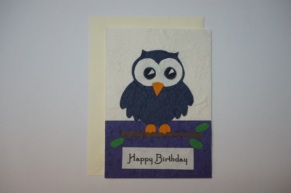 Blue Birthday Owl Envelope
