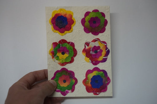 Six Multi Color Flowers Hands On